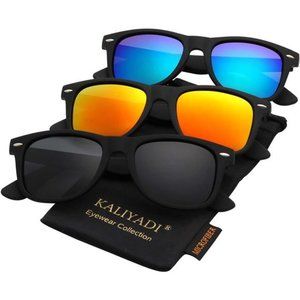 3 Pack Polarized Sunglasses Men Matte Sun glasses Mirror Lens UV Blocking